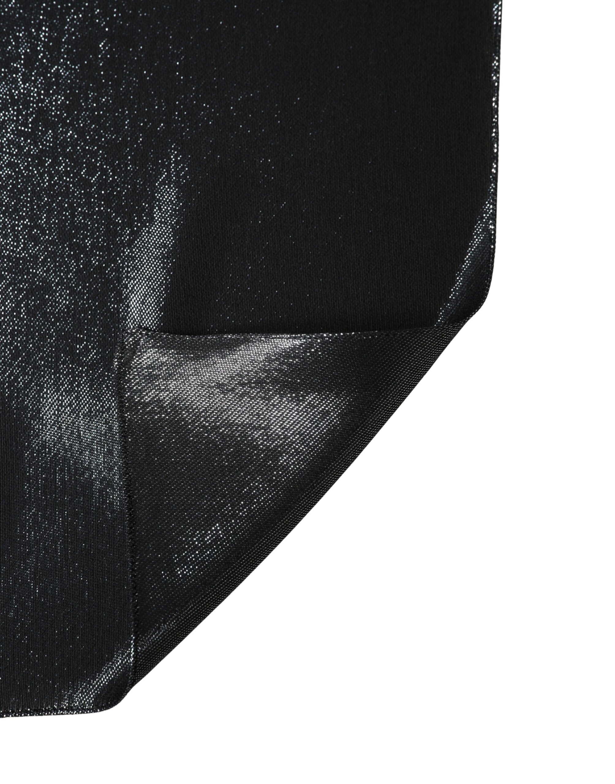 Dolce & Gabbana Black Silk Lurex Foulard Wrap Shawl 119cm x 117.5cm  Scarf