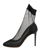 Dolce & Gabbana Black Nylon Stretch Mesh Sock Boots Shoes