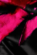 Dolce & Gabbana Pink Black Faux Fur Neck Wrap Fringes 200cm x 59cm Scarf