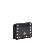 Valentino Garavani Black Calf Leather Bos Taurus Wallet