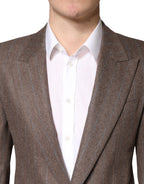 Dolce & Gabbana Brown Stripes Single Breasted Blazer
