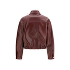 Versace Bordeaux Calf Leather Bos Taurus Leather Jacket