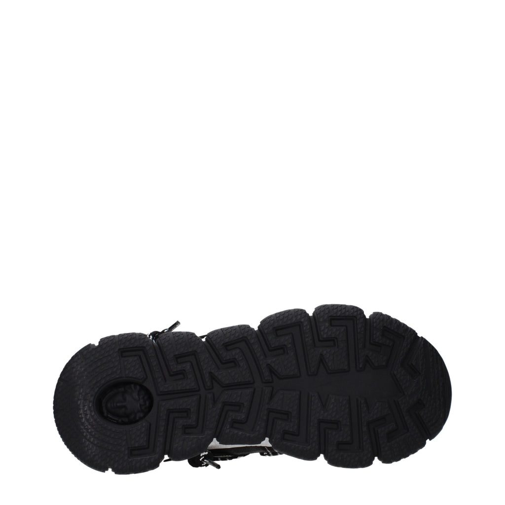 Versace Gray Leather Sneakers