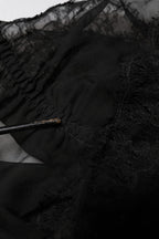 Dolce & Gabbana Black Silk Floral Lace Lingerie Top Underwear