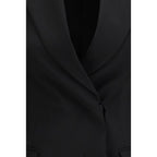 Max Mara Black Fleece Wool Blazer