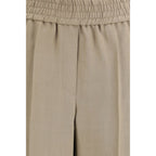 Brunello Cucinelli Beige Viscose Casual Pants