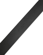 Dolce & Gabbana Black Calf Leather Silver Metal Buckle Belt