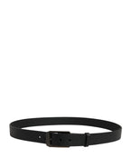 Dolce & Gabbana Black Calf Leather Gold Metal Buckle Belt