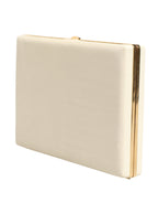Dolce & Gabbana White Lambskin Leather Clutch Evening Women Purse Bag