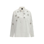 PINKO White Calf Leather Bos Taurus Shirt
