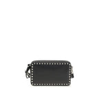 Valentino Garavani Black Calf Leather Bos Taurus Shoulder Bag