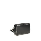 Valentino Garavani Black Calf Leather Bos Taurus Shoulder Bag