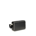 Valentino Garavani Black Calf Leather Bos Taurus Shoulder Bag