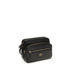 Valentino Garavani Black Calf Leather Bos Taurus Shoulder Bag