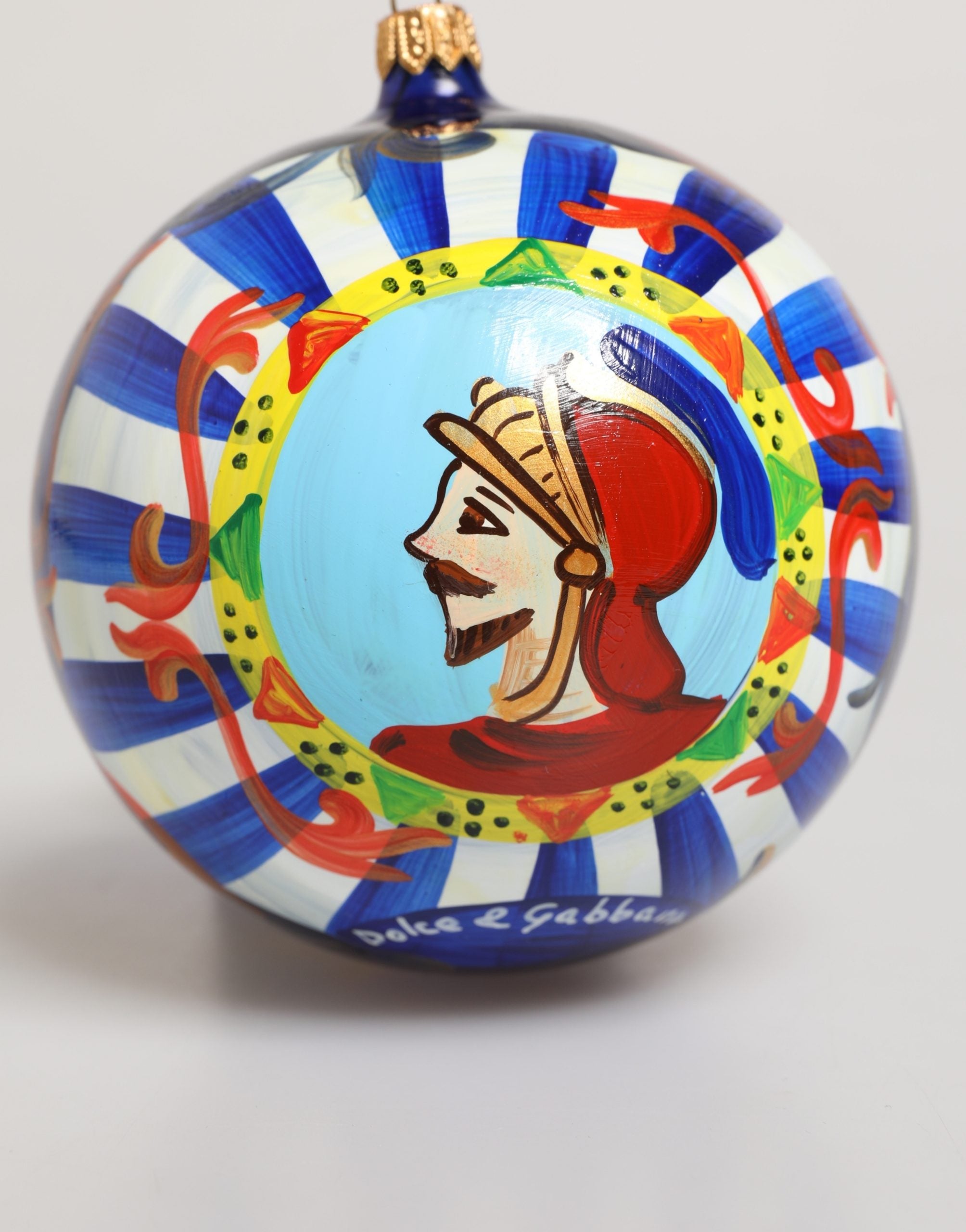 Dolce & Gabbana Multicolor Hand Painted Sicilian Ornament Christmas Ball