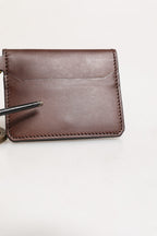Dolce & Gabbana Brown Leather Logo Embossed Key Chain Card Holder Wallet