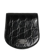 Dolce & Gabbana Black Exotic Skin Condom Case Holder Pocket Wallet