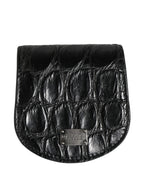 Dolce & Gabbana Black Exotic Skin Condom Case Holder Pocket Wallet
