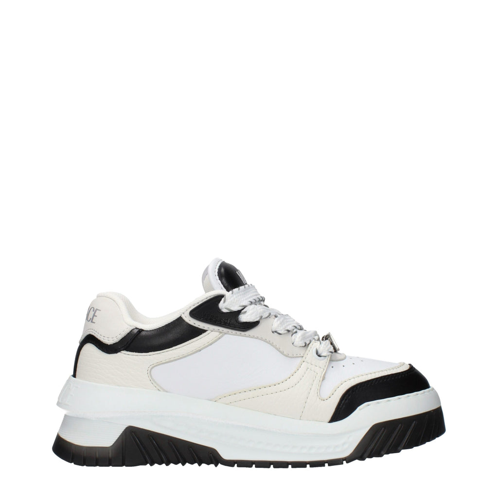 Versace White Leather Low Top Sneakers