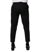 Dolce & Gabbana Black Stripes Wool Dress Formal Trouser Pants