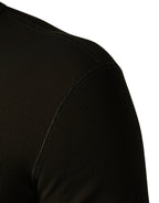 Dolce & Gabbana Brown Cotton Buttoned Henley Pullover Sweater