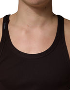 Dolce & Gabbana Brown Sleeveless Round Neck Tank Top T-shirt