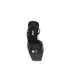 LE SILLA Black Calf Leather Bos Taurus Stiletto Heel Sandals