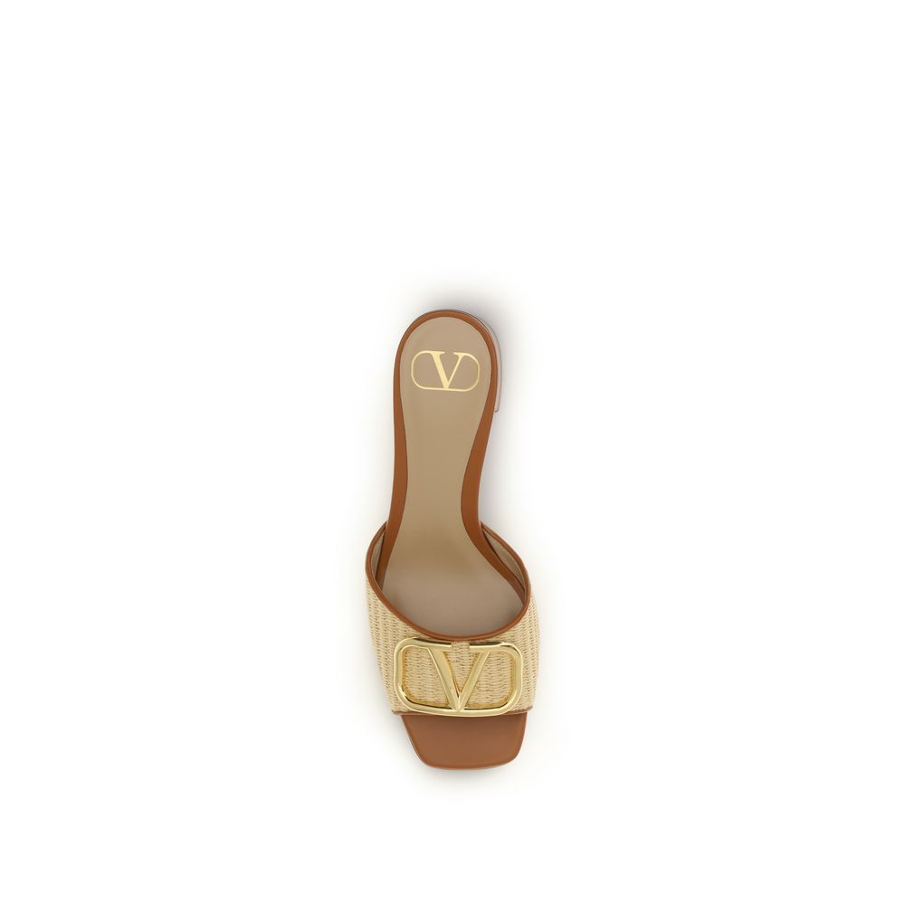 Valentino Garavani Beige Cotton Platform Sandals