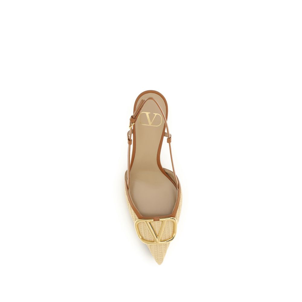 Valentino Garavani Beige Calf Leather Bos Taurus High Heel Pumps