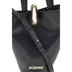 Jacquemus Black Calf Leather Bos Taurus Backet Bag