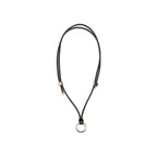Brunello Cucinelli Brown Calf Leather Bos Taurus Keychain