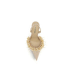 MACH & MACH Beige Silk High Heel Pumps