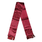 Dolce & Gabbana Red Satin Silk Fringes Men Foulard 137.5cm x14.5cm Scarf