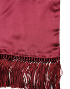 Dolce & Gabbana Red Satin Silk Fringes Men Foulard 137.5cm x14.5cm Scarf