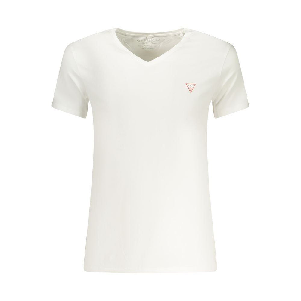 Guess Jeans White Cotton Men's V-Neck T-Shirt