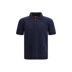 Gucci Blue Silk Polo Shirt