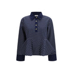Ganni Blue Cotton Polo Shirt