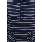 Ganni Blue Cotton Polo Shirt