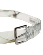 Dolce & Gabbana Men White Floral PVC Silver Metal Buckle Belt