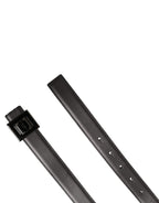 Dolce & Gabbana Men Silver Classic Leather Square Buckle Belt