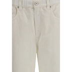 Brunello Cucinelli White Cotton Casual Pants