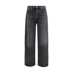 Agolde Black Cotton Straight-Leg Jeans