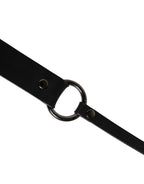 Dolce & Gabbana Men Black Calfskin Leather Metal Buckle Belt