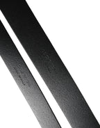 Dolce & Gabbana Black Double Strap Leather Silver Buckle Belt