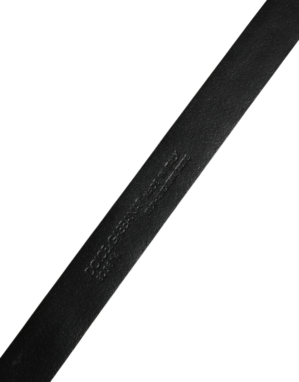 Dolce & Gabbana Men Black Exotic Leather Metal Buckle Belt