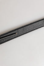 Dolce & Gabbana Men Black Calf Leather Logo Metal Buckle Belt