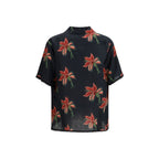 Valentino Black Linen Pattern Shirt