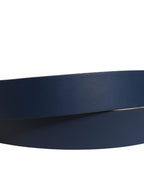 Dolce & Gabbana Blue Calfskin Leather Logo Metal Buckle Belt