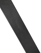 Dolce & Gabbana Men Black Leather DG Logo Metal Buckle Belt