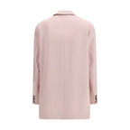 Max Mara Multicolor Fleece Wool Blazer